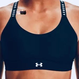 UA sports bra; comfortable with adjustable straps